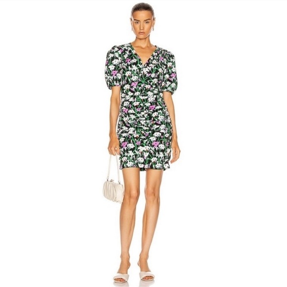 Veronica Beard Janis Floral Ruched Dress Size 4 - Picture 4 of 16